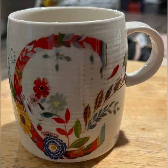 Anthropologie Starla M. Halfmann Monogram Letter Initial “C” Coffee Tea Cup Mug - Picture 3 of 14